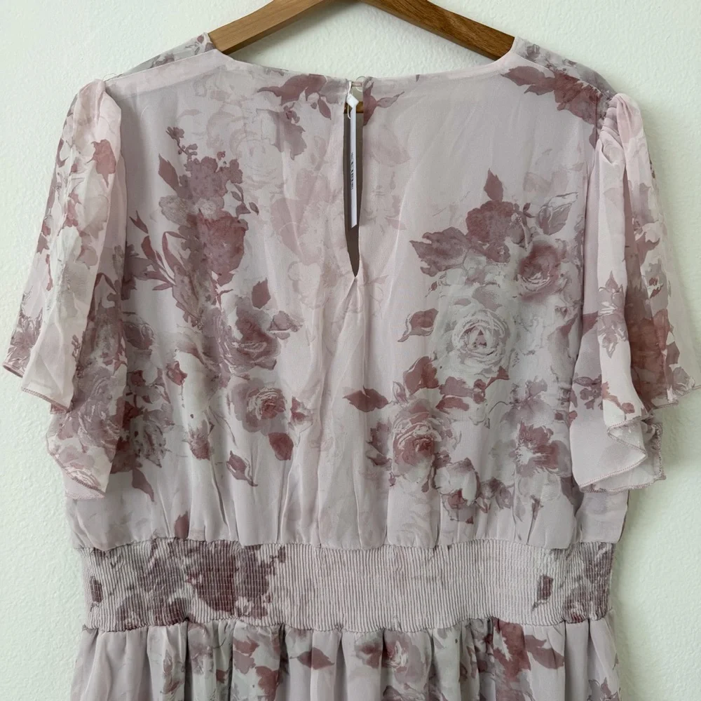 Baltic Born NWT Alexandria Smocked Maxi Dress Blush Floral Pink Plus Size 1X - Picture 7 of 12